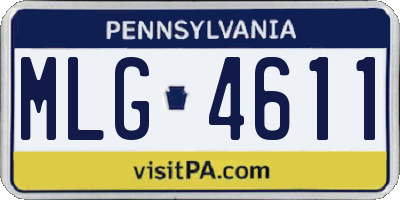 PA license plate MLG4611