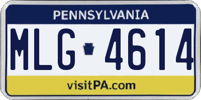PA license plate MLG4614