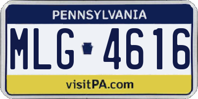 PA license plate MLG4616