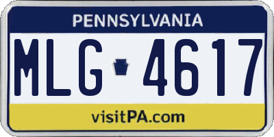 PA license plate MLG4617