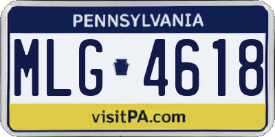 PA license plate MLG4618