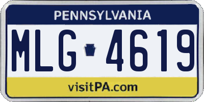 PA license plate MLG4619