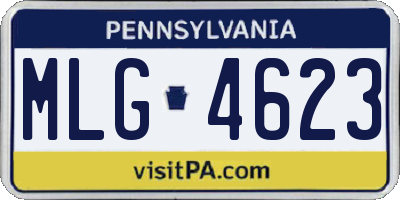 PA license plate MLG4623