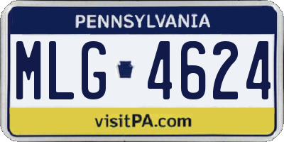 PA license plate MLG4624