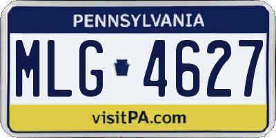 PA license plate MLG4627
