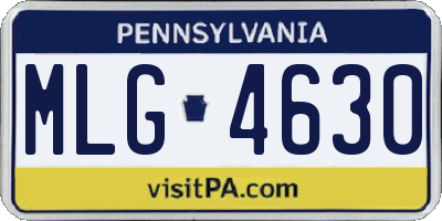 PA license plate MLG4630
