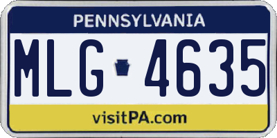 PA license plate MLG4635