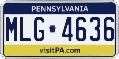PA license plate MLG4636
