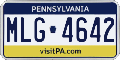 PA license plate MLG4642