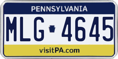 PA license plate MLG4645