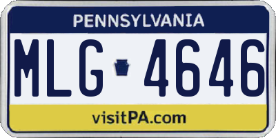 PA license plate MLG4646