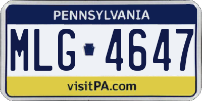 PA license plate MLG4647