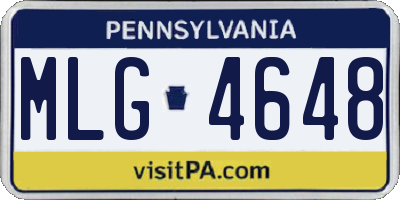 PA license plate MLG4648