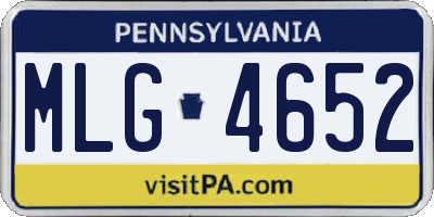 PA license plate MLG4652