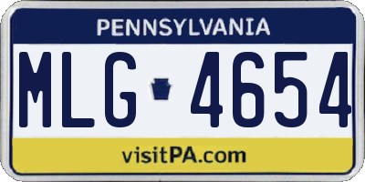 PA license plate MLG4654