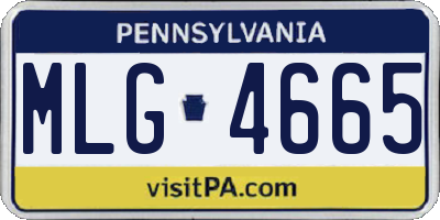 PA license plate MLG4665