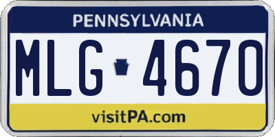 PA license plate MLG4670