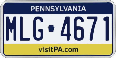PA license plate MLG4671