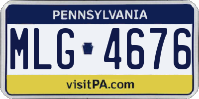 PA license plate MLG4676