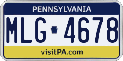 PA license plate MLG4678