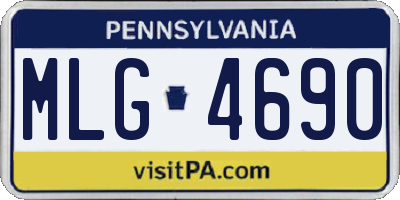 PA license plate MLG4690