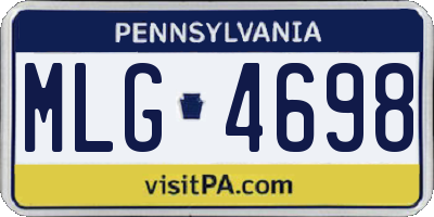 PA license plate MLG4698