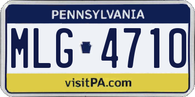 PA license plate MLG4710