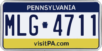 PA license plate MLG4711