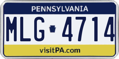 PA license plate MLG4714