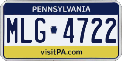 PA license plate MLG4722