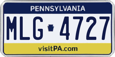 PA license plate MLG4727
