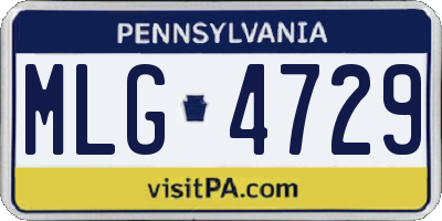 PA license plate MLG4729