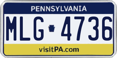 PA license plate MLG4736