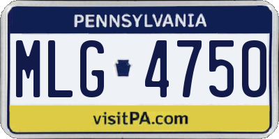 PA license plate MLG4750