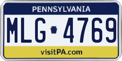 PA license plate MLG4769
