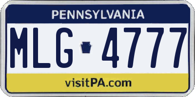 PA license plate MLG4777