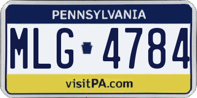 PA license plate MLG4784