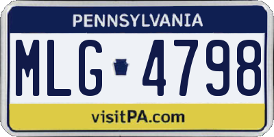 PA license plate MLG4798