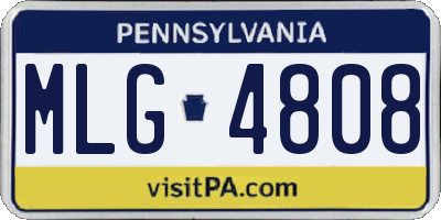 PA license plate MLG4808