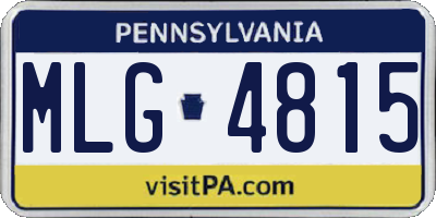 PA license plate MLG4815