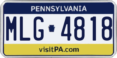 PA license plate MLG4818