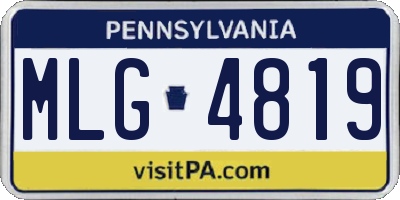 PA license plate MLG4819