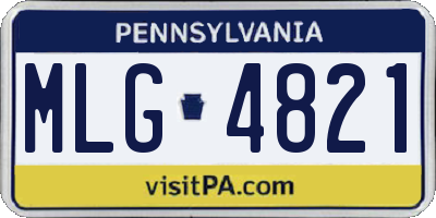 PA license plate MLG4821
