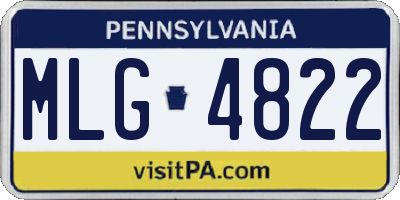 PA license plate MLG4822