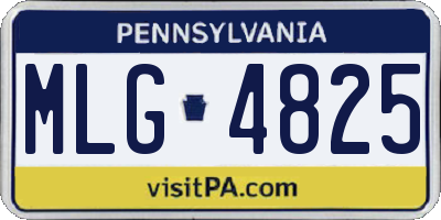 PA license plate MLG4825