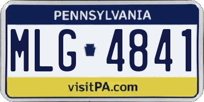 PA license plate MLG4841