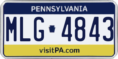 PA license plate MLG4843