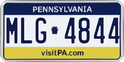 PA license plate MLG4844