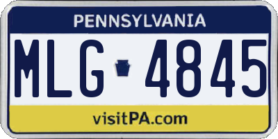 PA license plate MLG4845