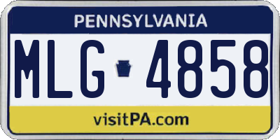 PA license plate MLG4858